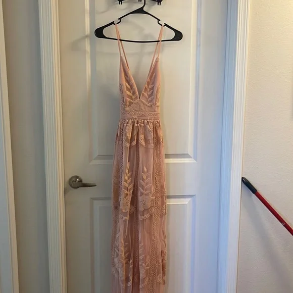 Dresses | Light Pink Floor Length Wedding Guest Dress Nwt | Poshmark